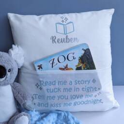 Personalised Book Cushion Cover - Kids Reading Child Lover Gift Nursery & Room Decor Nook/Corner - thumbnail 3
