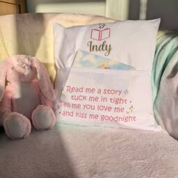 Personalised Book Cushion Cover - Kids Reading Child Lover Gift Nursery & Room Decor Nook/Corner - thumbnail 4