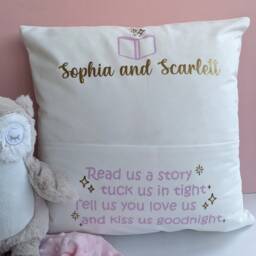 Personalised Book Cushion Cover - Kids Reading Child Lover Gift Nursery & Room Decor Nook/Corner - thumbnail 2