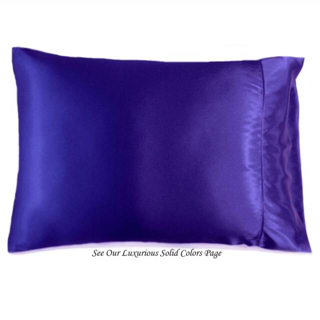 Blue Charmeuse Satin Accent Pillow, Handmade Usa, 12x16