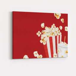 Classic Cinema Popcorn & Soft Drink Movie Snack Canvas Wall Art Print Decor Picture Ready To Hang - thumbnail 4