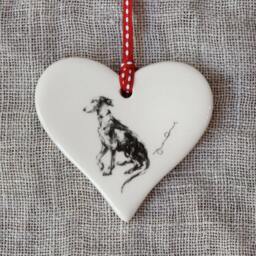 Whippet Christmas Ornament - Dog Keepsake Xmas Tree Decoration & Stocking Filler Gift
