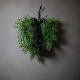 Pre-Order Fresh Christmas Wreath Contemporary Xmas Wreath, Door Foliage Oversized Bow, Ribbon Bows - thumbnail 2