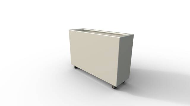 White Large Aluminium Metal Indoor Outdoor Planter With Caster Wheels - image 1