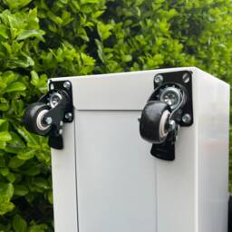 White Large Aluminium Metal Indoor Outdoor Planter With Caster Wheels - thumbnail 4