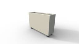 White Large Aluminium Metal Indoor Outdoor Planter With Caster Wheels