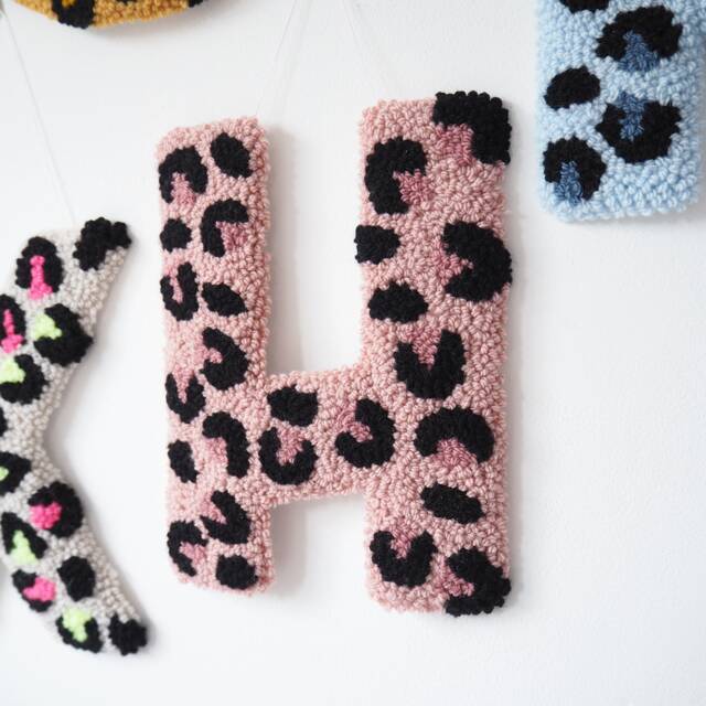 Custom Letter Pink Leopard Print Wall Hanging - image 1