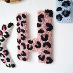 Custom Letter Pink Leopard Print Wall Hanging - thumbnail 1