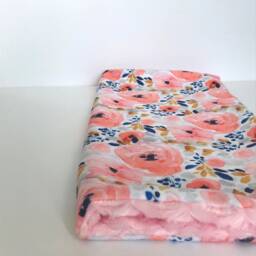 Flower Lovey, Security Blanket, New Mom, Newborn Gift, Baby Girl Nursery, Room, Gift, Pink Flower Blanket - thumbnail 3