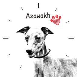 Azawakh, Free Standing Mdf Floor Clock With An Image Of A Dog - thumbnail 2