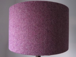 Handmade Harris Tweed Lampshade Pink Herringbone - thumbnail 1