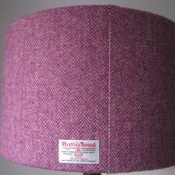 Handmade Harris Tweed Lampshade Pink Herringbone - thumbnail 4