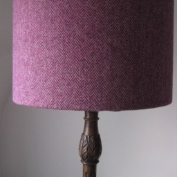 Handmade Harris Tweed Lampshade Pink Herringbone - thumbnail 2