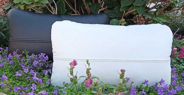 Leather Cushion Cover From 50 X 30 cm Relaxation With Cross Stitching, Lounge Cushion, Seat Back Throw Pillow - image 1