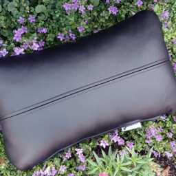 Leather Cushion Cover From 50 X 30 cm Relaxation With Cross Stitching, Lounge Cushion, Seat Back Throw Pillow - thumbnail 2