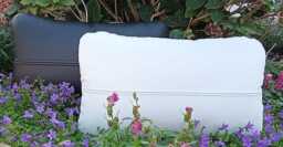 Leather Cushion Cover From 50 X 30 cm Relaxation With Cross Stitching, Lounge Cushion, Seat Back Throw Pillow - thumbnail 1