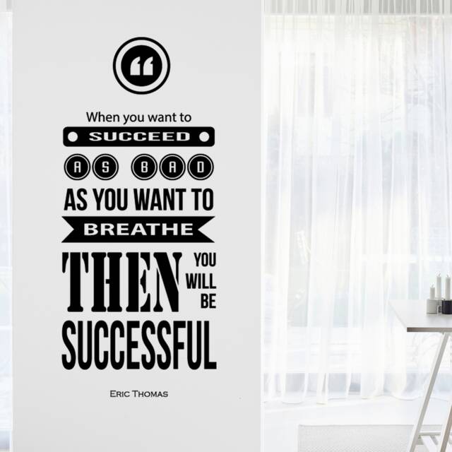 Eric Thomas Breathe Inspirational Motivational Wall Decal Quote Art For Home Living Room Office Gym Decor Decorations 16x37 Inches - image 1
