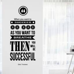 Eric Thomas Breathe Inspirational Motivational Wall Decal Quote Art For Home Living Room Office Gym Decor Decorations 16x37 Inches - thumbnail 1