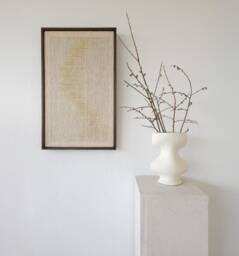 Framed Woven Wall Hanging - Modern Art Decoration Japandi Tapestry Natural Wabi Sabi Textile Fibre Millip