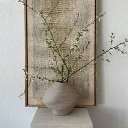 Framed Woven Wall Hanging - Modern Art Decoration Japandi Tapestry Natural Wabi Sabi Textile Fibre Millip - thumbnail 3
