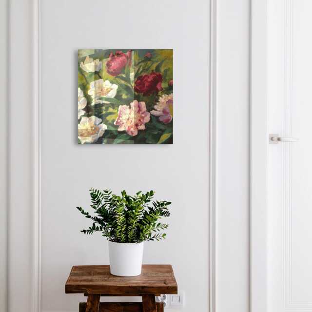 Colorful Flowers Key Cabinet For Home, Green Industrial Box, Painterly & Plants, Lovers Of Floral Patterns - image 1