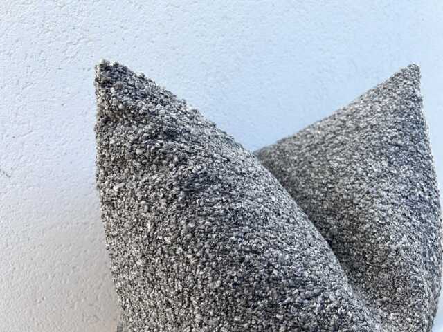 Gray Boucle Pillow Cover, Modern Euro Sham Or Lumbar Cushion - 11 Color Options - image 1