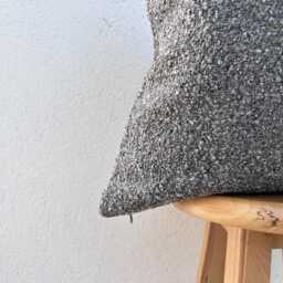 Gray Boucle Pillow Cover, Modern Euro Sham Or Lumbar Cushion - 11 Color Options - thumbnail 3