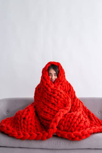 Super Chunky Knit Blanket, Throw, Merino Wool Yarn, Arm Knitted Blanket, Throw - image 1