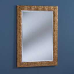 Gold Mosaic Design Large Wall Mirror Solid Wood Frame Bevelled 117x92cm - 46x36 Inches - thumbnail 2