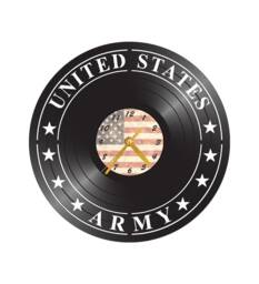 Free Shippingarmy Inspired Vinyl Record Clock - thumbnail 1