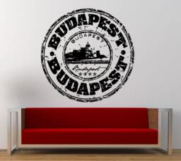 Budapest Stamp Wall Decal Sticker Vinyl Mural Leaving Bedroom Room Home Decor Free Shipping L328 - thumbnail 1