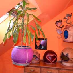 Giant Paper - Mache Jar, Cat Cave, Wall Hanging Plant Holder, Extra Large Round Box, Paper Mache Box With 99 Hemp Rope Circles, Hippie Art - thumbnail 4