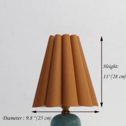 Duzy Handmade Ocher Fabric Pleated Lampshade For Home Decor-62#, 110-240V/50-60Hz - thumbnail 4