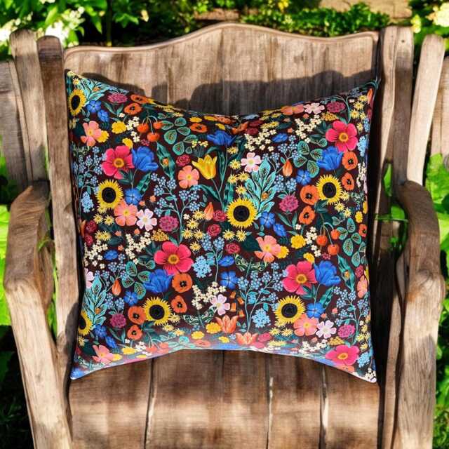 Rifle Paper Co Curio - Blossom Burgundy Fabric Pillow Cover - image 1