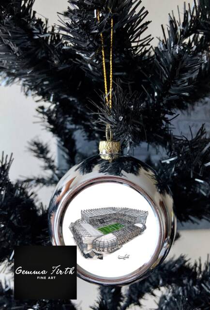 St James' Park Drawing Inspired Christmas Bauble Design - Football Decoration Gifts Stadium Art Newcastle - image 1