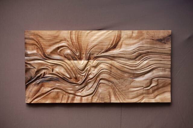 "Large Size Wood Sculpture, Us Delivery Duty Paid, Abstract Organic Wood Sculpture, Woodcarving, ""Abstract Flow 2" - image 1