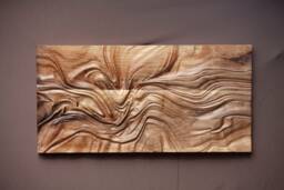 "Large Size Wood Sculpture, Us Delivery Duty Paid, Abstract Organic Wood Sculpture, Woodcarving, ""Abstract Flow 2" - thumbnail 1