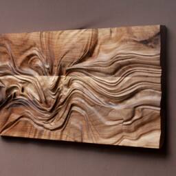 "Large Size Wood Sculpture, Us Delivery Duty Paid, Abstract Organic Wood Sculpture, Woodcarving, ""Abstract Flow 2" - thumbnail 3