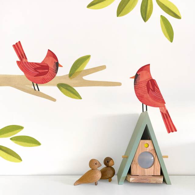 Cardinal - Fabric Wall Decal Feather Mej - image 1