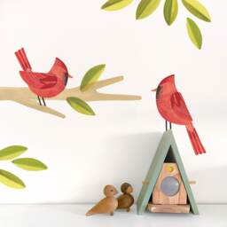 Cardinal - Fabric Wall Decal Feather Mej - thumbnail 1