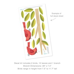 Cardinal - Fabric Wall Decal Feather Mej - thumbnail 4
