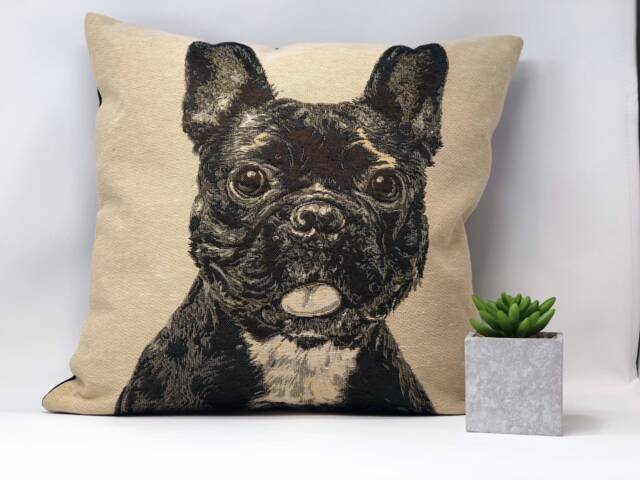 French Bull Dog Cushion, Print Pillow, Gift For Lovers, Bulldog Gift, Christmas Gifts, Xmas Present - image 1