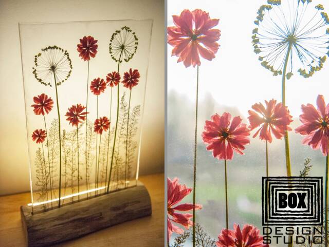 Table Lamp Flowers Led, Nightlight, Modern Gift For Mom, Contemporary Kids Room Bedroom, Accent Lamp, Art Boho Mood - image 1