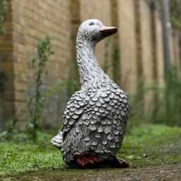 Outdoor Goose Figurine Stone Sitting Decor Concrete Duck Cement Animal Ornament Yard Sculpture Farmer Decoration Gift - thumbnail 3