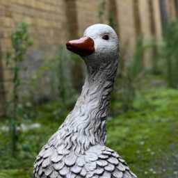 Outdoor Goose Figurine Stone Sitting Decor Concrete Duck Cement Animal Ornament Yard Sculpture Farmer Decoration Gift - thumbnail 2