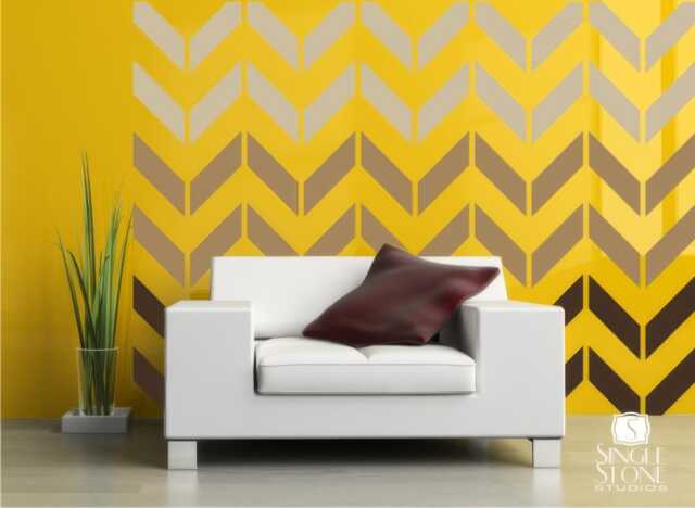 Chevron Pattern Wall Decals - Vinyl Art Stickers Custom Home Decor - image 1