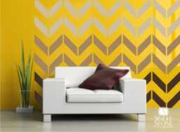 Chevron Pattern Wall Decals - Vinyl Art Stickers Custom Home Decor - thumbnail 1