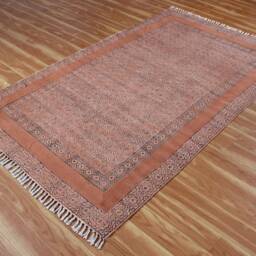 Handwoven Cotton Kilim Rug Indian Block Print, 6x9 Ft - thumbnail 2