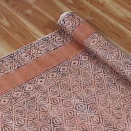 Handwoven Cotton Kilim Rug Indian Block Print, 6x9 Ft - thumbnail 4