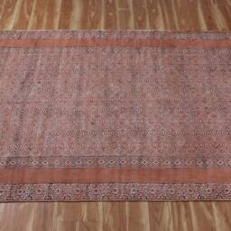 Handwoven Cotton Kilim Rug Indian Block Print, 6x9 Ft - thumbnail 3